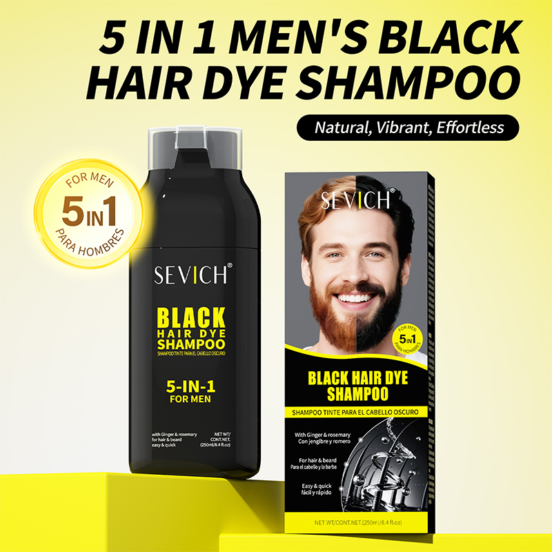 Hair Spray Color - 남성용 250ml 천연 흑색 염색 샴푸,