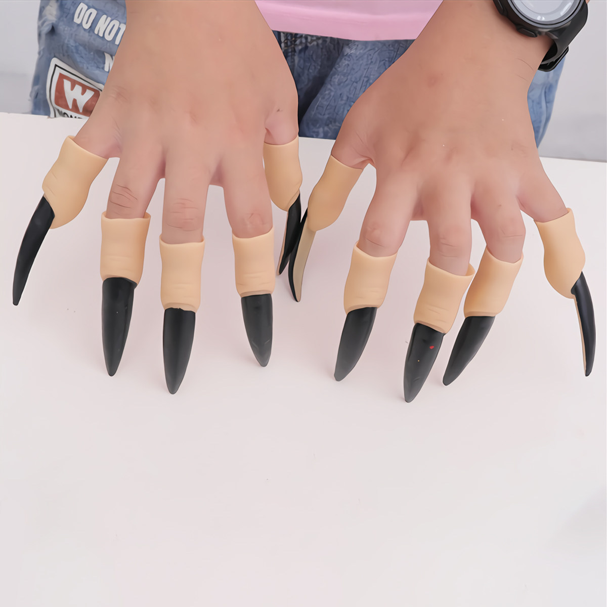 Easy Cosplay Prop - 할로윈 네일 장식 20개 세트, 고무