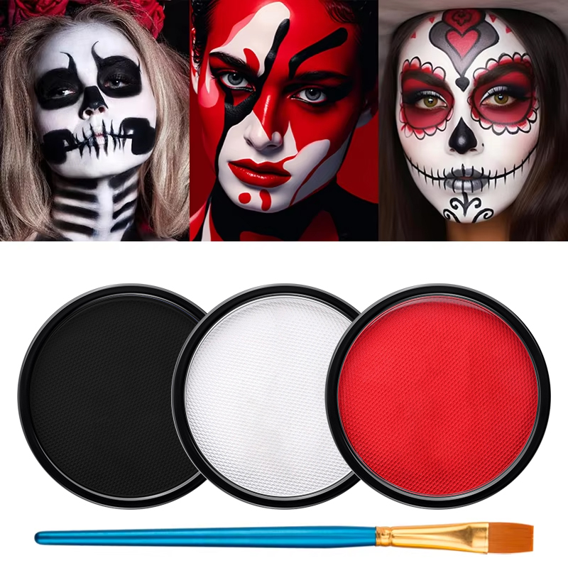 3개입 블랙 화이트 레드 수성 페이스 페인트 세트 (무 - Cosplay Prop Paint 리뷰 및 가격